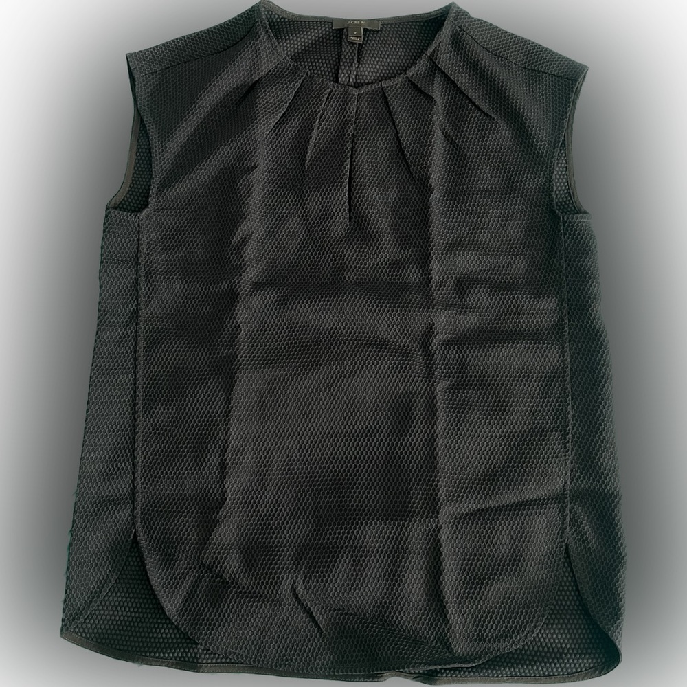 Womens J. Crew Textured Crew Neck Sleeveless Blouse